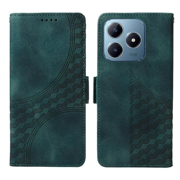 Carcasa FOXDOCK Realme C63 de cuero PU, diseño acolchado clásico, protección contra caídas y rayones