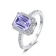 thumbnail image 3 of Anillos de Boda de Moissanita Corte Esmeralda de 2 Uds para Mujer Anillo de Aniversario de Plata Esterlina Color D VVS1 Anillos de Moissanita Anillos de Diamante con Certificado, 3 of 9