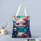 thumbnail image 2 of Axolotl-1 Bolso de tela con estampado de lienzo para mujer, bolsa de compras reutilizable y estética, con cremallera interior, regalo para mujer, 35 × 40 cm., 2 of 6