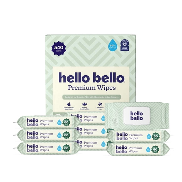 Toallitas para Bebé Hello Bello Premium Piel Sensible 540 unidades