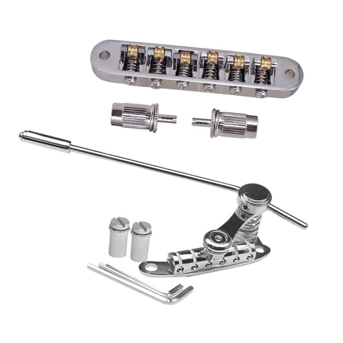 Bothyi - Puente De Guitarra Eléctrica, Barra De Tope, Puente Vibrato Para Guitarra Eléctrica, Plateado