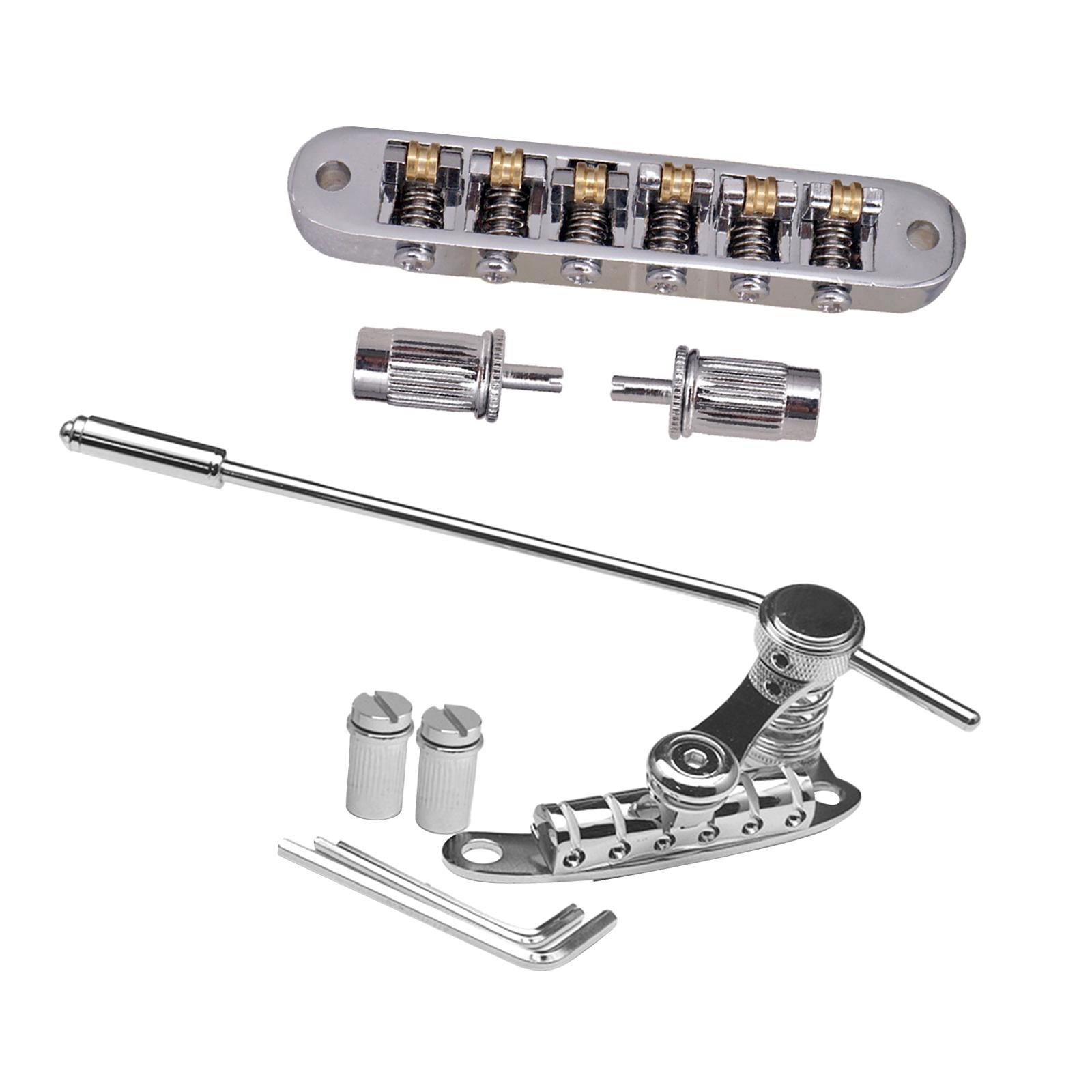 Bothyi - Puente De Guitarra Eléctrica, Barra De Tope, Puente Vibrato Para Guitarra Eléctrica, Plateado