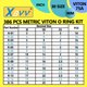 thumbnail image 2 of Kit surtido de juntas tóricas XBVV 386 piezas 30 tamaños Metric Viton, 2 of 7
