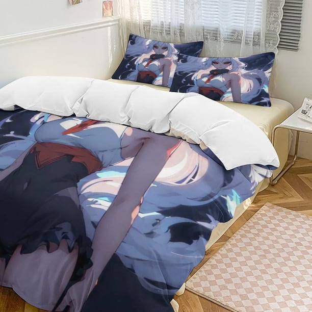 Carrot Bed Duvet Cover Funny Anime Cartoon Bedding Sets Lightweight 3 Piece Comforter Sets