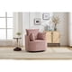 thumbnail image 2 of Pink Swivel Accent Chair,Round Swivel Barrel Chair,Armchair Upholstered Living Room Chair Corduroy Reading Chair Single Sofa Chair for Bedroom Apartment Office, 2 of 3