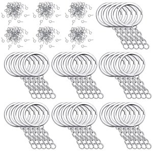 Magideal - 220 Uds Llaveros Acrílicos Anillos De Salto De Pasadores De Tornillo Para Llavero Diy Manualidades Fabricación De Joyas , Plata