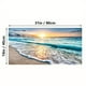thumbnail image 1 of 1pc Beach Canvas Wall Art For Living Room Bedroom Home Decorations Sunrise Blue Ocean Sea Beach Pictures Art Decor Modern Seascape Waves Landscape Canvas Prints Artwork Frameless 19*39in, 1 of 2