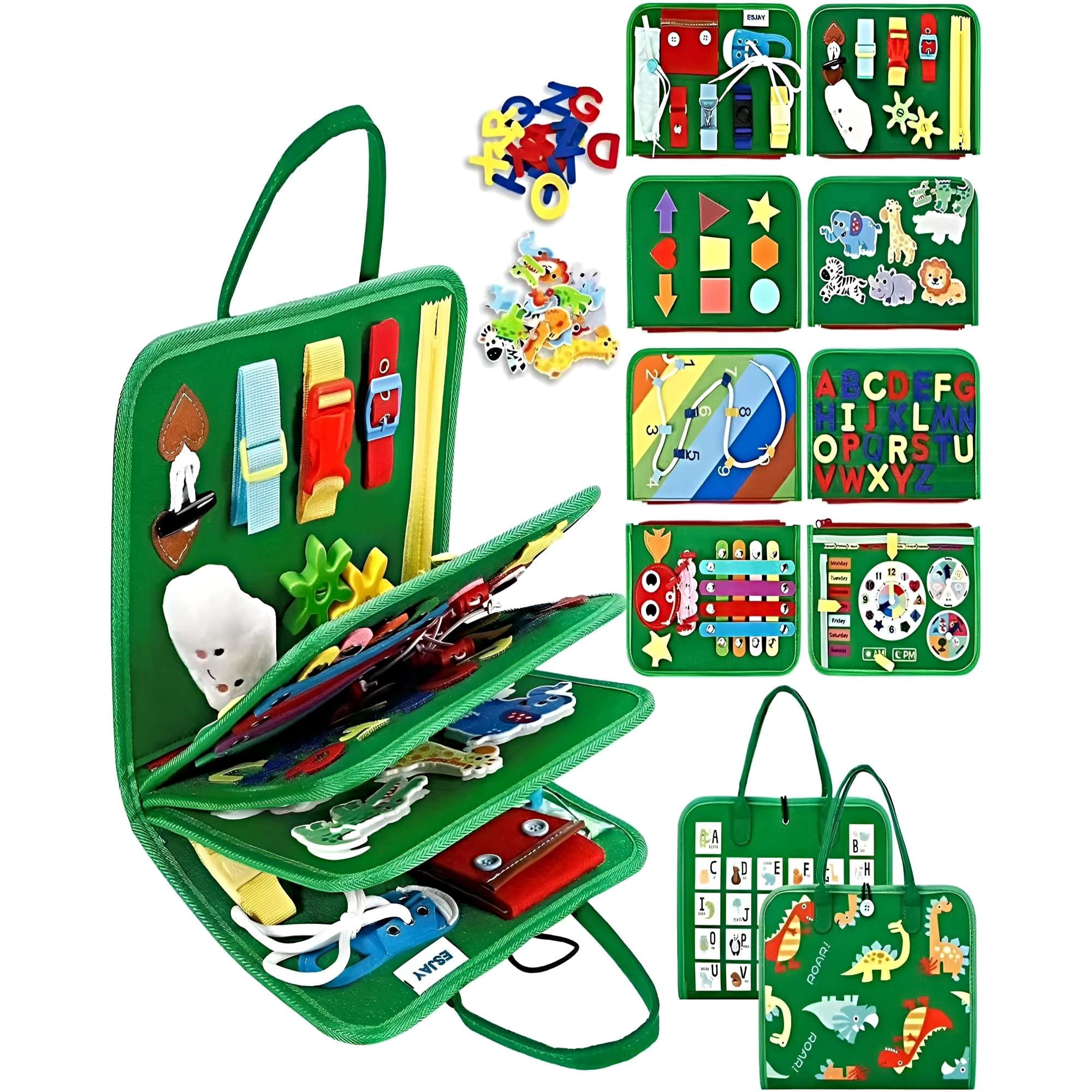 Genérico - Libro De Actividades 8 En 1: Juguete De Viaje Para Niños Verde