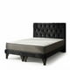 thumbnail image 1 of Cama 2 Plazas Europea Capitoneado Negro Felpa, 1 of 2