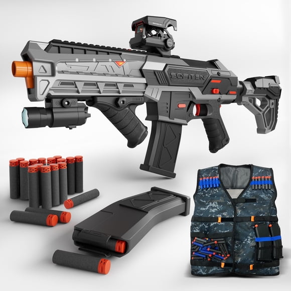 Rifle de Juguete SOFITEN Francotirador Eléctrico con Mira y Chaleco