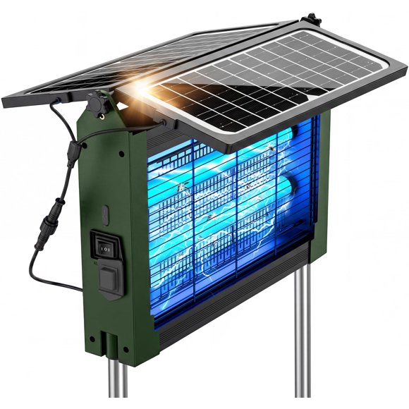 Mata Insectos Solar Zechuan con Paneles Dobles 4500V Impermeable