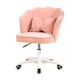 thumbnail image 2 of Silla De Oficina Giratoria De Terciopelo Suave Para Escritorio, Muebles De Oficina, Sala De Lectura, Color Rosa Claro, 2 of 5