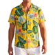 thumbnail image 1 of INSPIRE CHIC Camisa Hawaiana de Hombre de Manga Corta con Botones Florales Tropicales Casual de Verano para la Playa XL Amarillo, 1 of 5