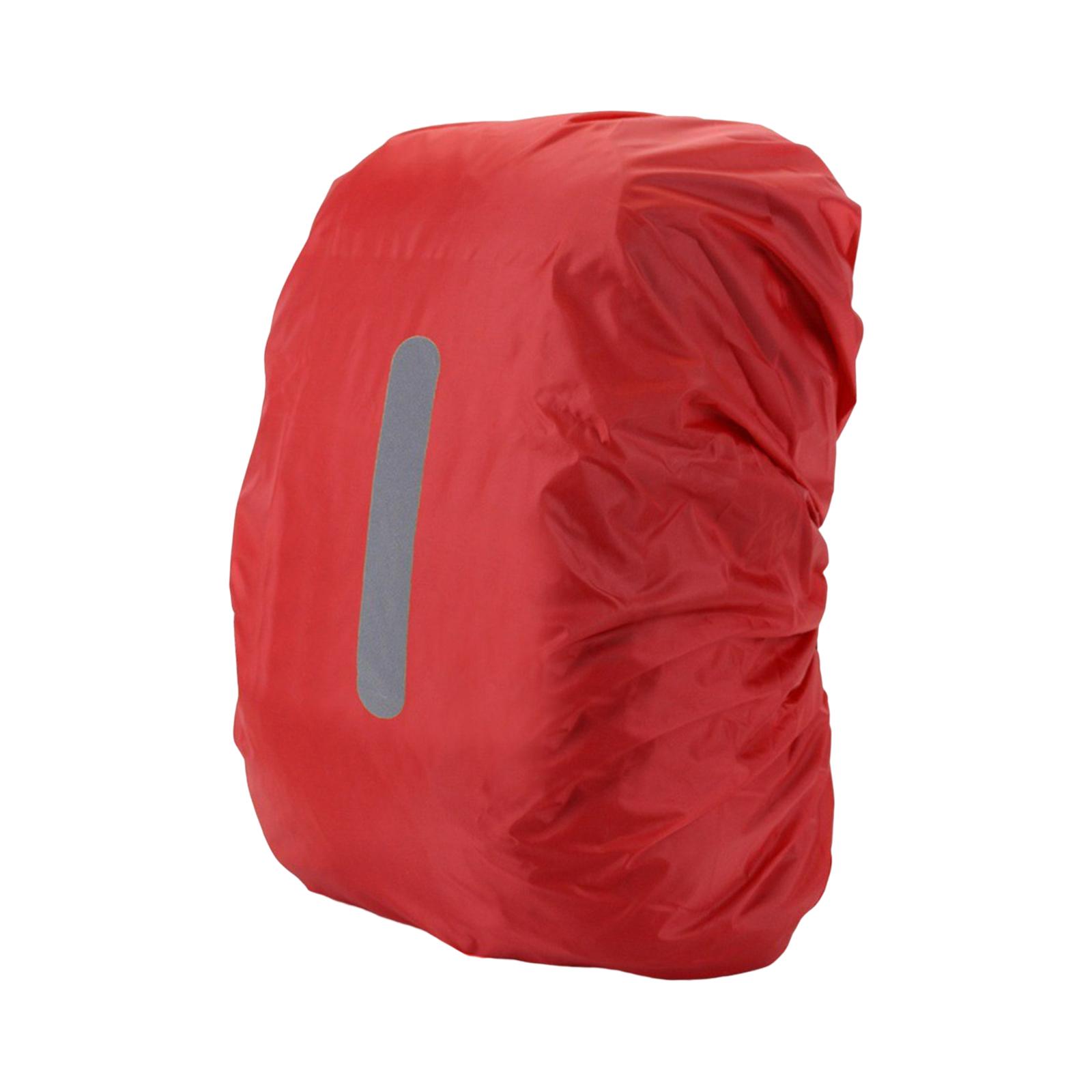 Ioensy - Mochila Funda Lluvia Con Tira Reflectante 30-40L Impermeable Multifunción Rojo