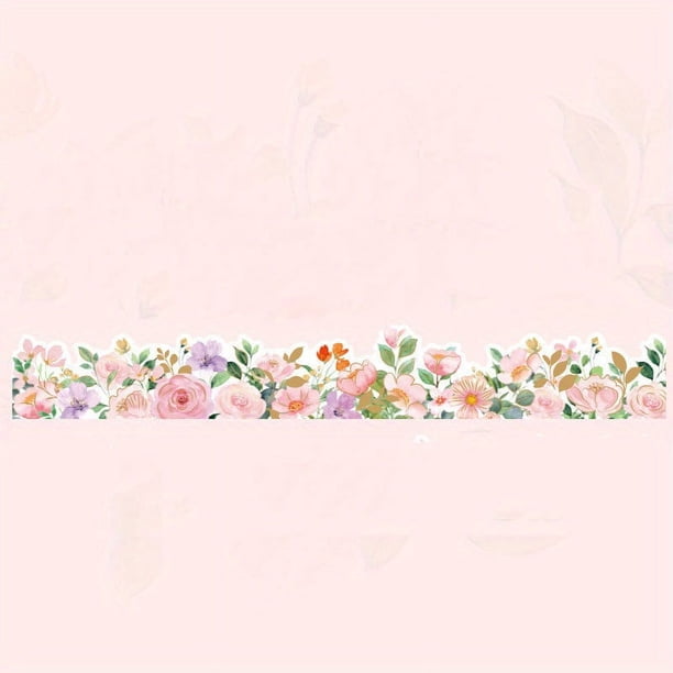 1pc/pack Fresh Plants Flowers Masking Washi Tape Vintage Rose Decorative Adhesive Tape Diy Scrapbooking Sticker Label Stationery 30MM*118.11inch