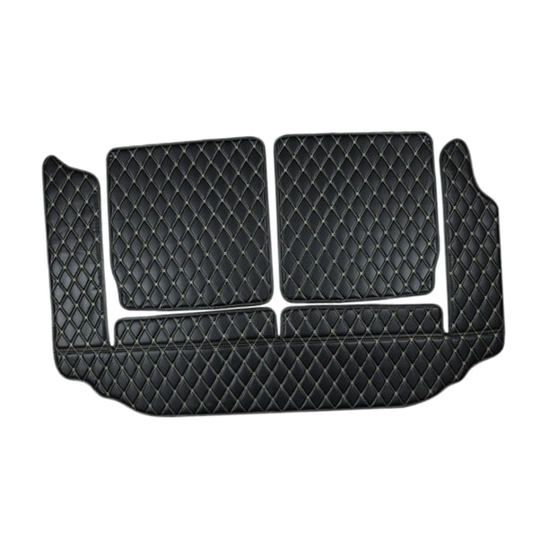 Alfombrilla para maletero de coche, alfombrilla de carga, cobertura total, antideslizante, piel sintética, PVC, protector de maletero trasero, revesti Línea Beige
