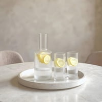 Santú Home & Deco - Jarra De Vidrio Y 4 Vasos Estilo Europeo