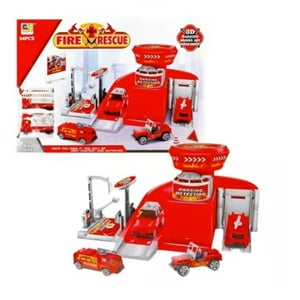 Total Upgrate - Juguete Pista Estacionamiento De Bomberos 2 Autos Infantil
