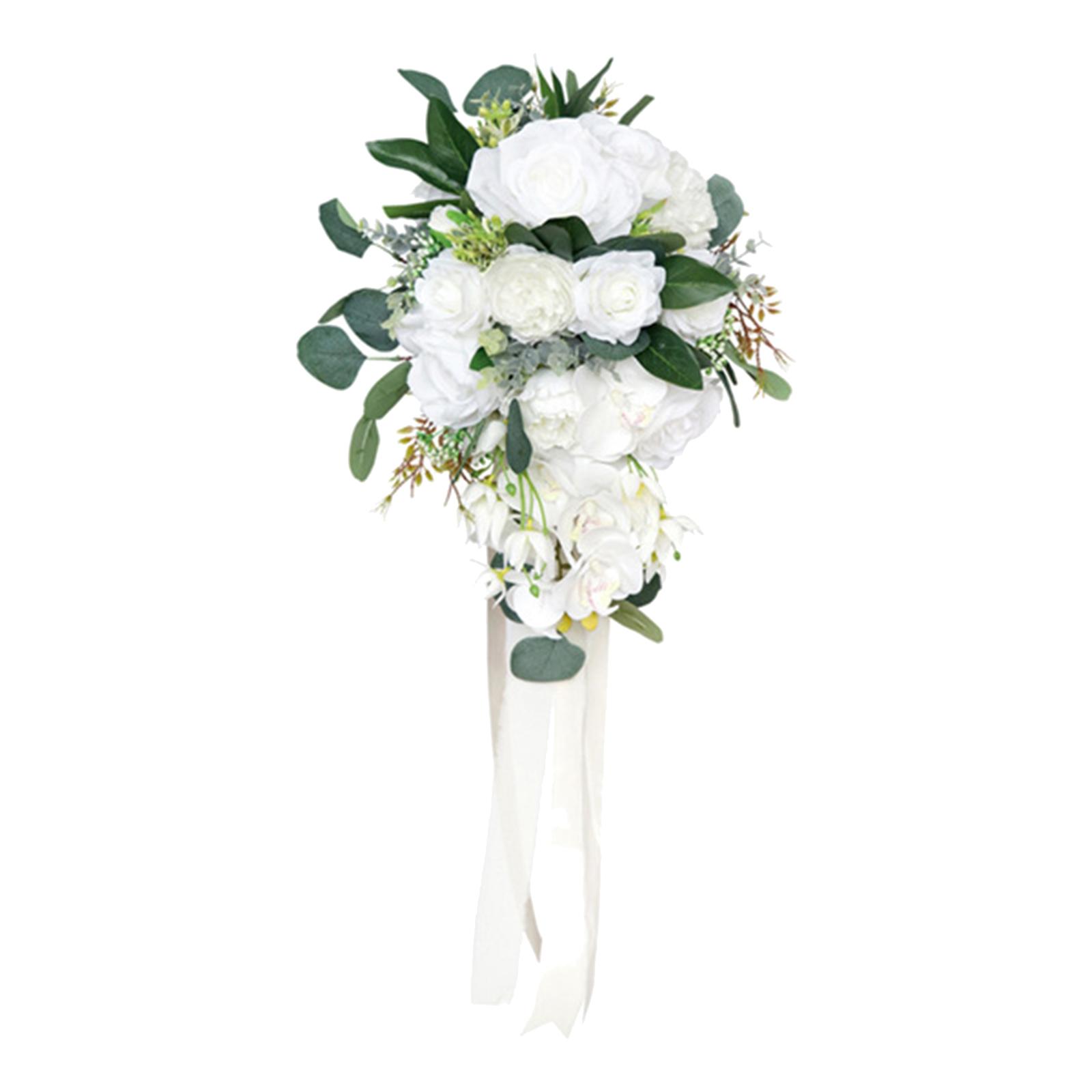 Magideal - Flores Artificiales Para Novia, Ramo De Novia, Flor De Mano De Novia Para De Aniversario, Suministros Para Iglesia