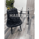 thumbnail image 2 of Silla Para Comedor Tapizado Felpa Con Diseño Cuadro Base Negra - Negro, 2 of 3