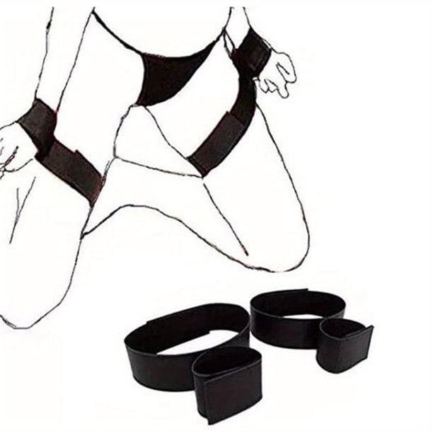 2pcs Set BDSM Restraints Bondage Set Wrist Thigh Cuffs Tied Down, Sex Toy Adjustable Handcuffs Leg Straps Sexy Beginner Kit For Adult Couples SM Games