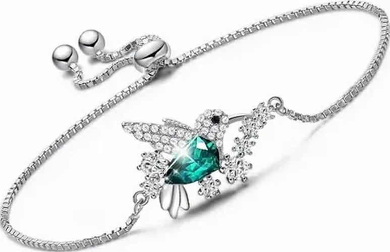 Genérico - Pulsera Colibrí Plata 925 Con Turquesa