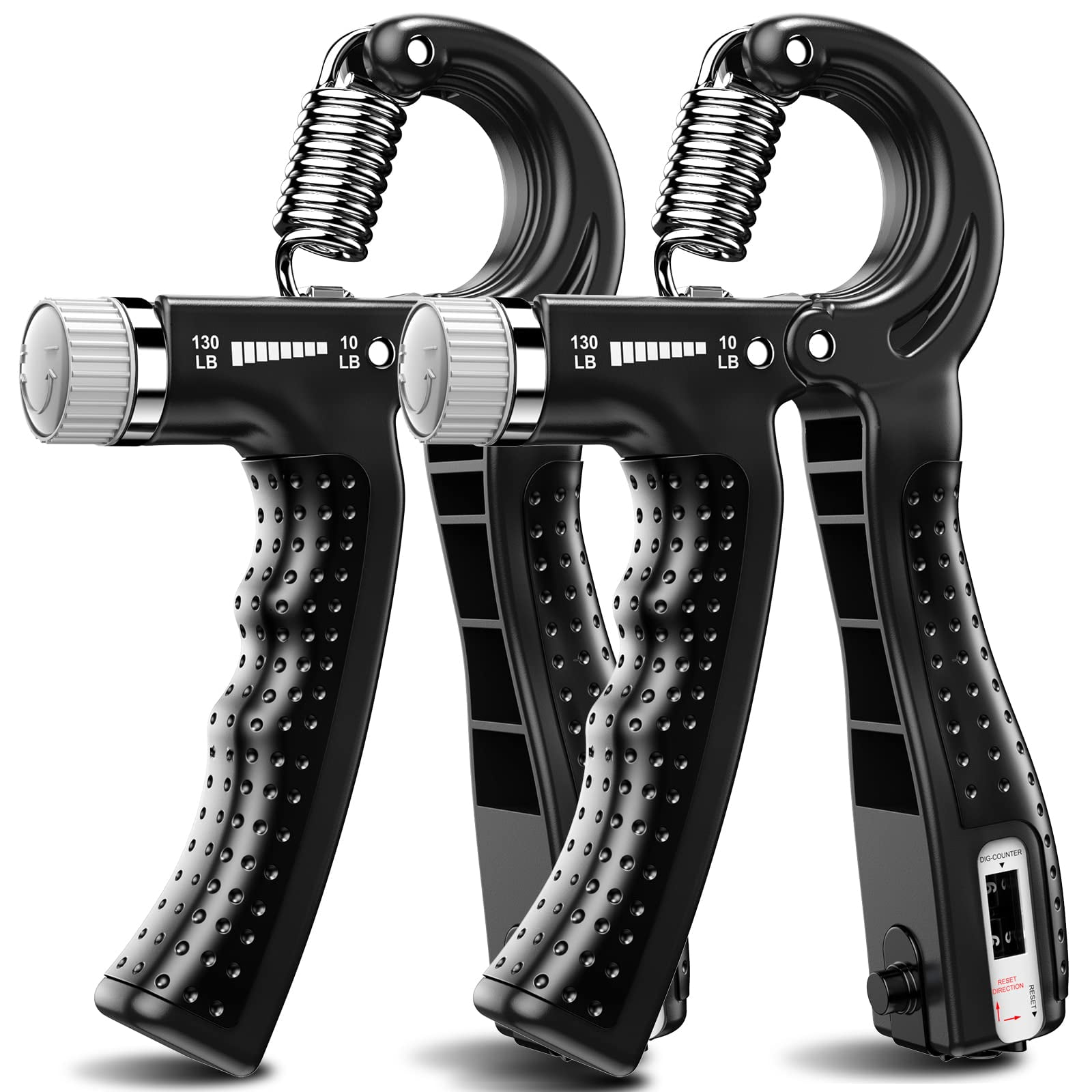Fortalecedor De Empuñadura Kdg, Resistencia Ajustable De 4,5 A 59 Kg, Paquete De 2