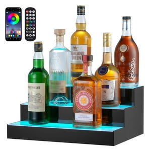 Expositor Vevor Para Botellas De Licor Con Iluminación Led, 3 Niveles, 40 Cm
