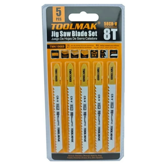 Set Juego De Hojas Para Sierra Caladora 5 Piezas 8t Toolmak