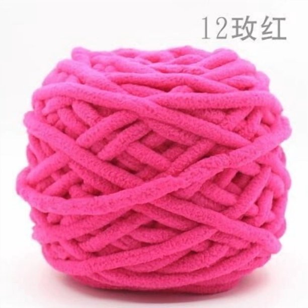 Xiao Hua Hilo para ganchillo, 2 rollos, hilo de poliéster, ideal para mantas, bolsos, manualidades, perfecto para aficionados al ganchillo, ideal para regalar y proyectos de bricolaje, rosa oscuro