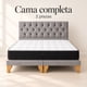thumbnail image 3 of Cama Europea 2 Plazas Completa Base Dividida Capitoné Gris, 3 of 8