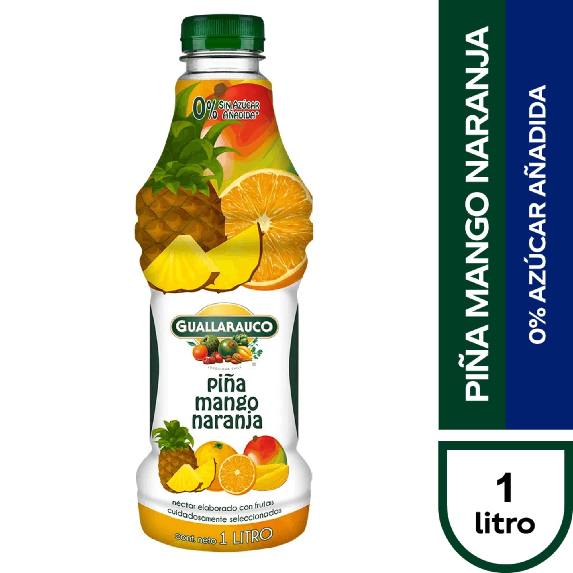 Néctar Sabores Mango Piña Naranja Botella 1 L Guallarauco