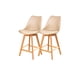 thumbnail image 1 of Pack 2 Taburetes Tulip Wood Acolchado 66cm - Beige, 1 of 3