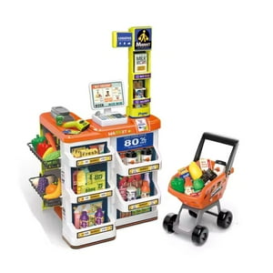 Topdeco - Set Supermercado Premium 60 Piezas Con Carrito