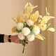 thumbnail image 1 of Beautiful Artificial Chrysanthemum Bouquet with Eucalyptus Leaves - Perfect for Home Decor, Weddings, and Holidays!, 1 of 5