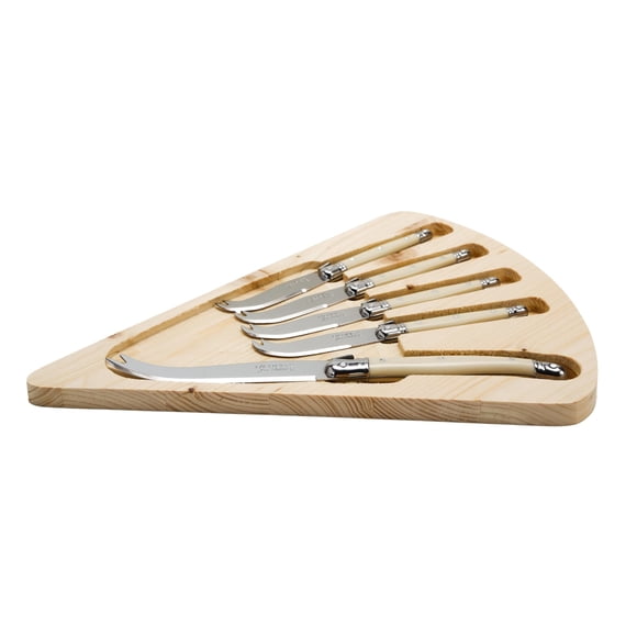 Juego de cuchillos para queso Jean Dubost Laguiole con mango marfil