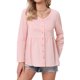 thumbnail image 1 of INSPIRE CHIC Blusa Boho con Botones para Mujer de Manga Larga, Cuello en V, Ligera, Elegante y Casual, Talla L, Rosa, 1 of 6