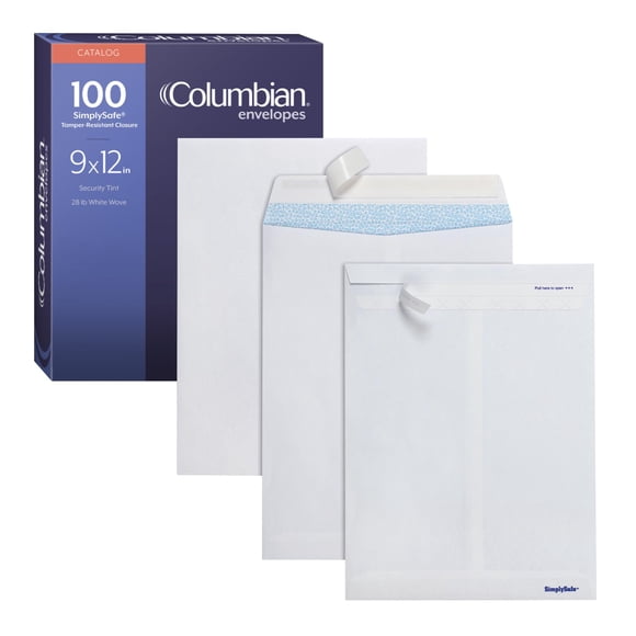 Sobres de seguridad Columbian COLO930 9x12 100/caja blanca