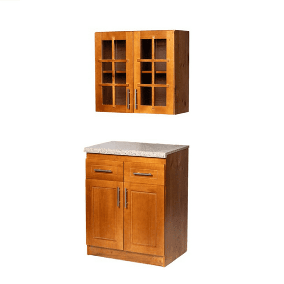 Mueble de Cocina Set Elevacion y base Berlin Madera Nogal 2 Puertas