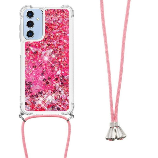 Funda FOXDOCK para Samsung Galaxy A16 con Cuerda Ajustable, Brillo Líquido, Protección Antigolpes y Lente – Ideal para Regalo