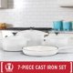 thumbnail image 2 of Juego de Cocina Basque de 7 Piezas de Hierro Fundido Esmaltado Blanco, 2 of 6