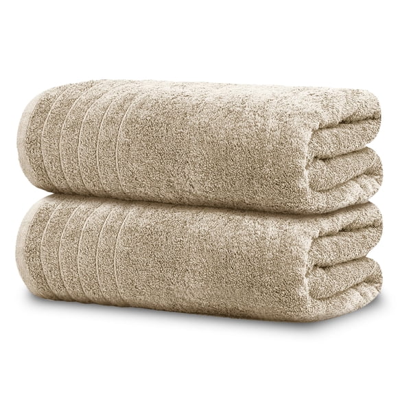 Tens Towels - Toalla 89 × 178 cm Beige, Juego de 2, Extra Grande