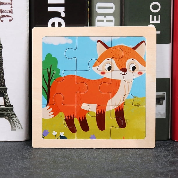 11*11cm/4.33*4.33in 1pcs Wooden Jigsaw Puzzles, Children's Animal Puzzles Educational Early Education Cartoon Plane Jigsaw Puzzle Toys, For Children Kids