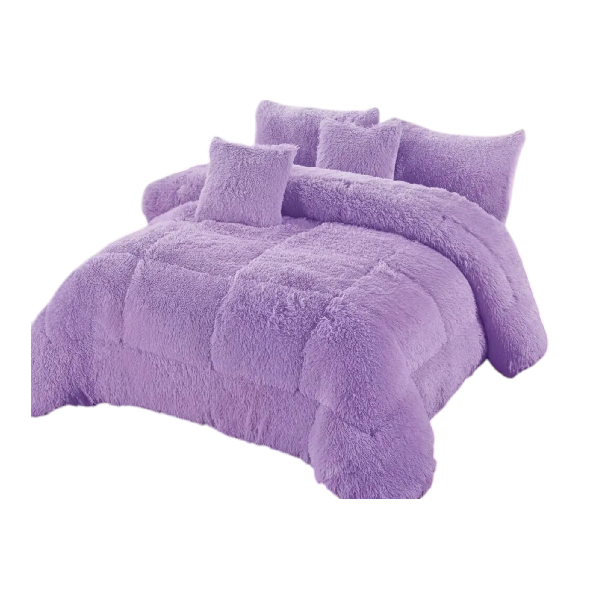 Genérico - Cobertor Invierno Con Chiporro Lila 2plazas+fundas Alm+funda Cojin