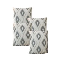 Genérico - Set De 4 Fundas De Cojin Tufting 45X45 Cm Blanco 04