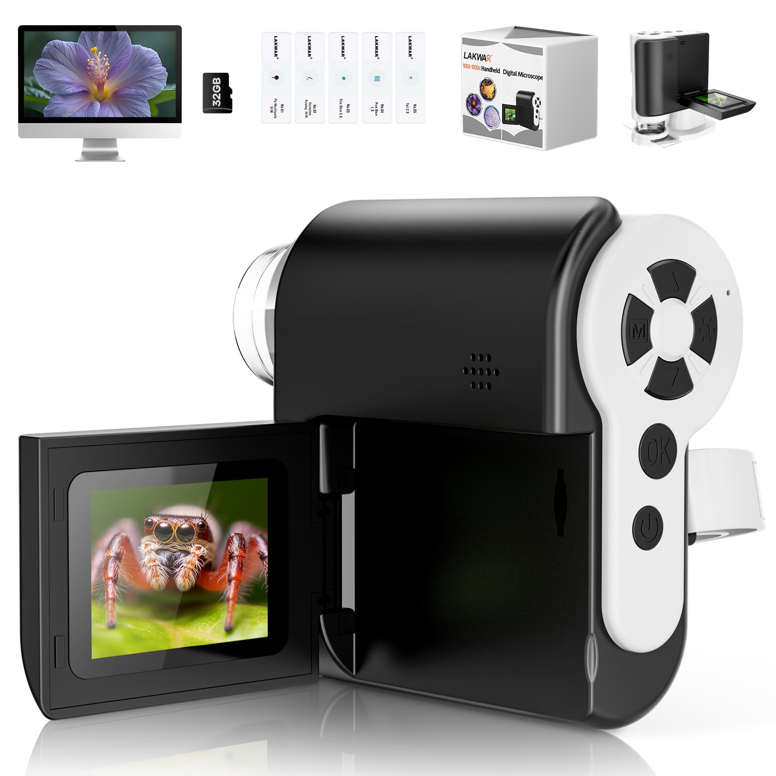 Microscopio Portátil Portátil Lakwar 1000X Hd Para Niños De 5 A 12 Años