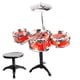 thumbnail image 1 of Mini Jazz Drum Instrumentos De Percusión Set Juguete Musical -5 Tambores + Taburete Azul 3 Tambores + Taburete Rojo, 1 of 5