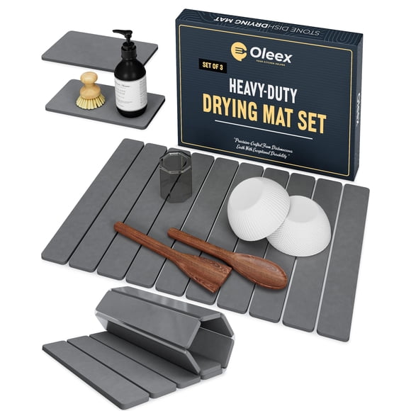 Tapete absorbente para platos OLEEX pack de 3 – 61 × 41 cm Secado rápido