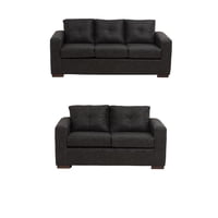 Muebles América - Living Franco 32 Cuero Auris Negro