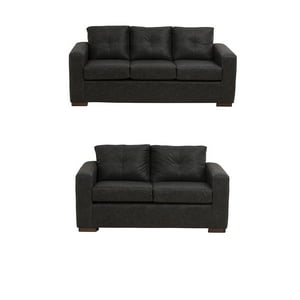 Muebles América - Living Franco 32 Cuero Auris Negro